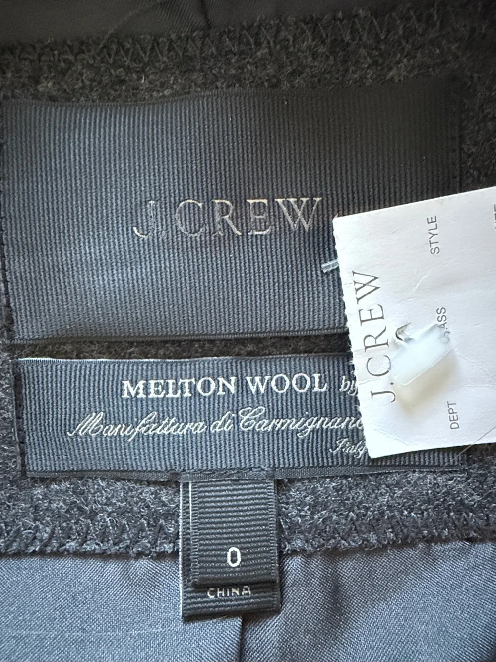 J. Crew Melton Double-Breasted Wool Peacoat - Charcoal Gray size 0 NWT - Picture 7 of 10